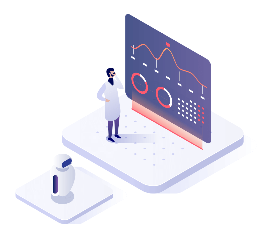 Data Scientist Analyzing Visualized Data with AI Support