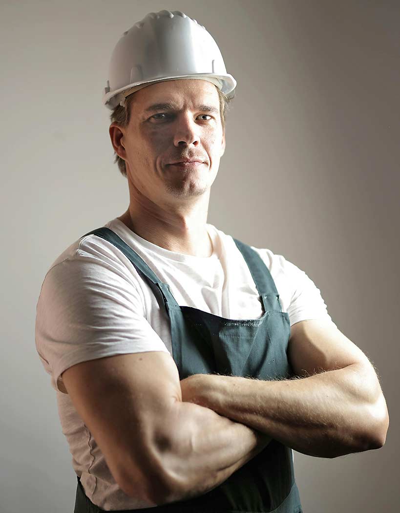Man Wearing Hard Hat