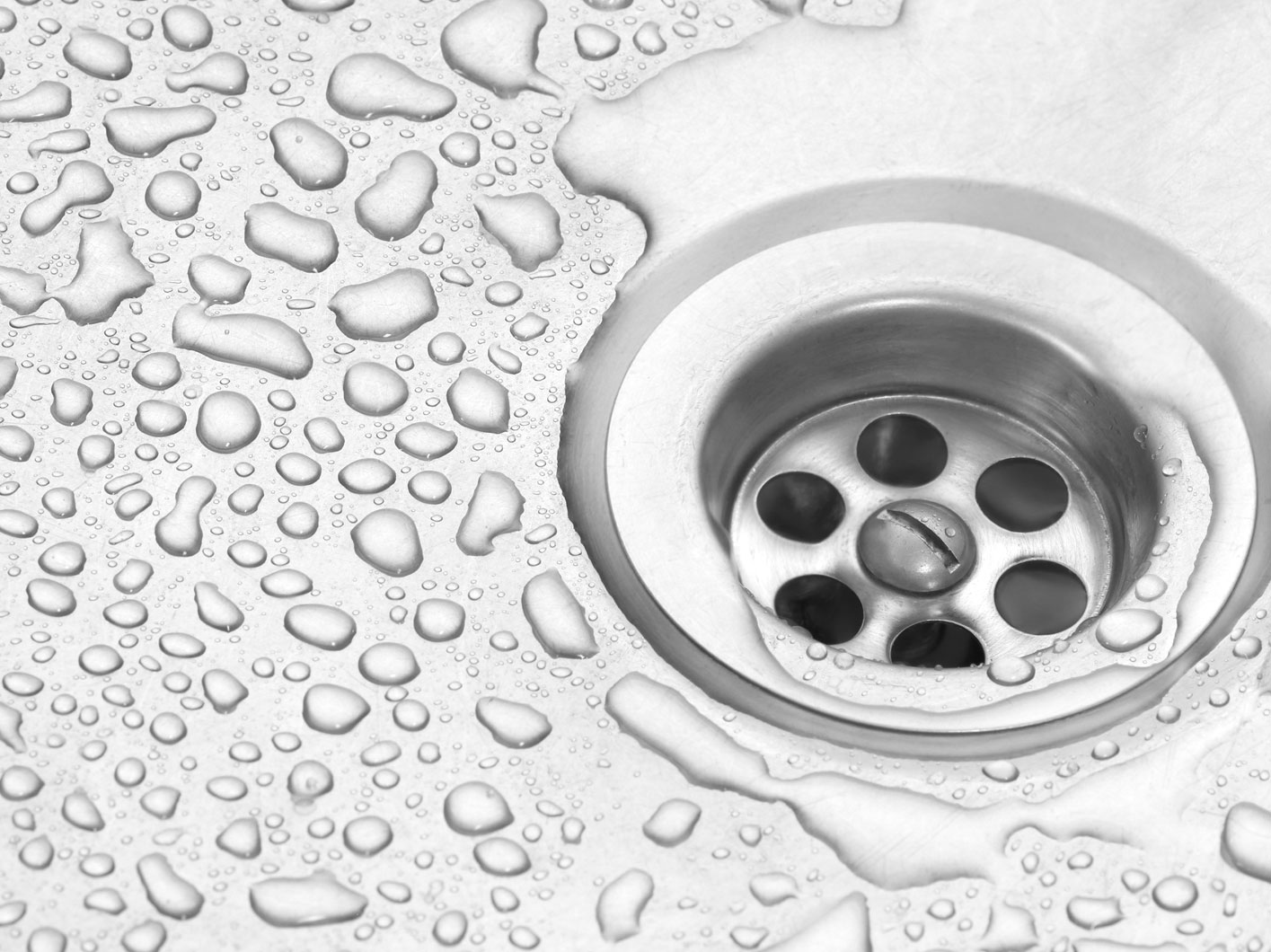 Drain with Water Splatter