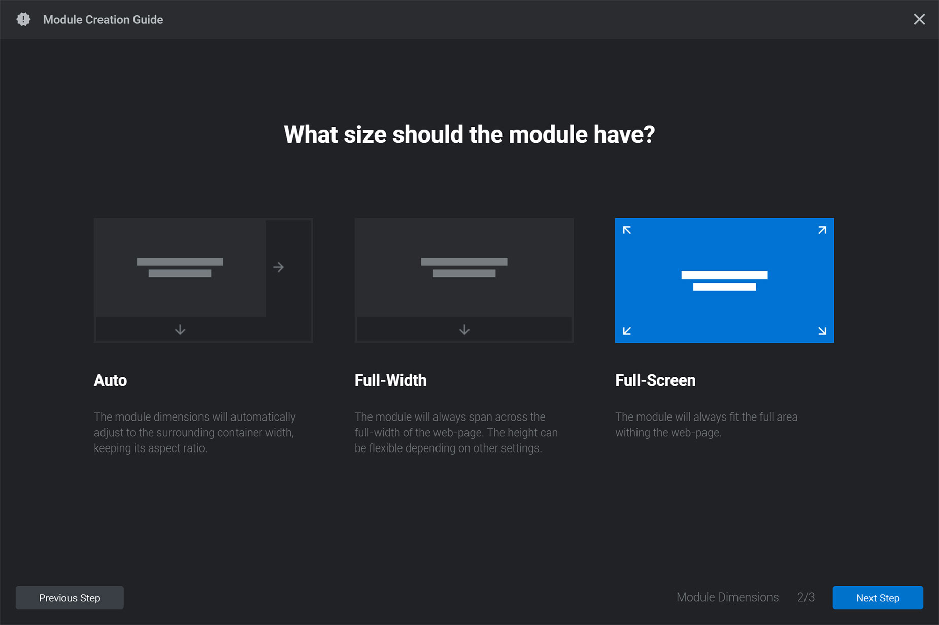 Slider Revolution Select Module Size