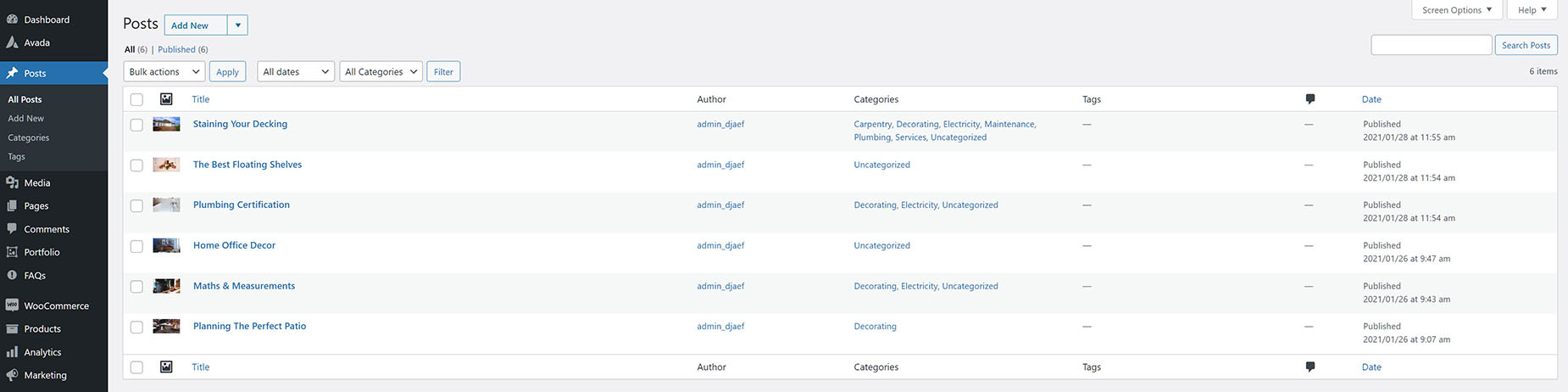 The 'Posts' Post Type Page View