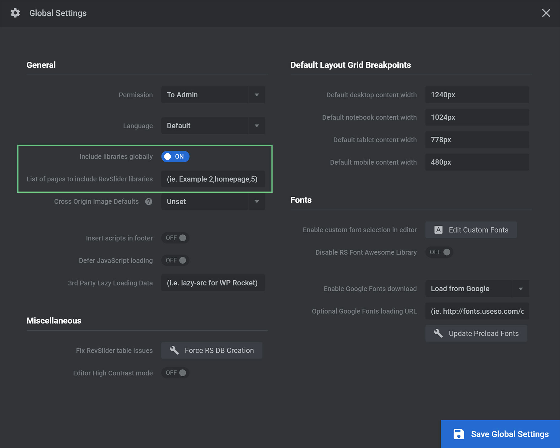Slider Revolution Libraries