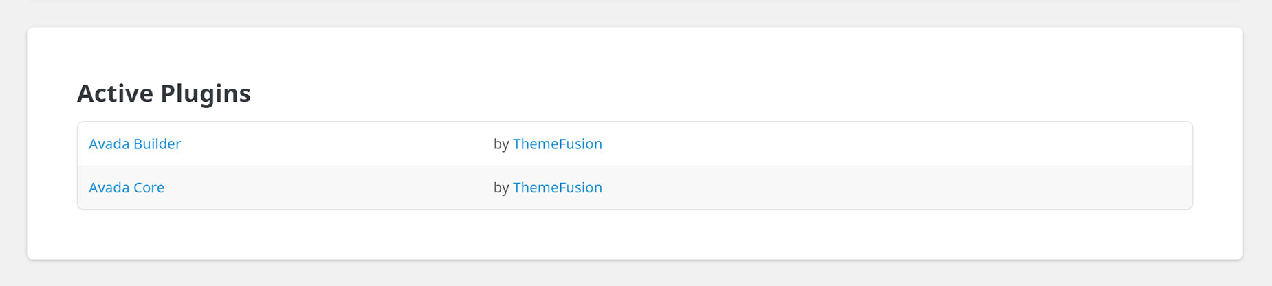 Active Plugins