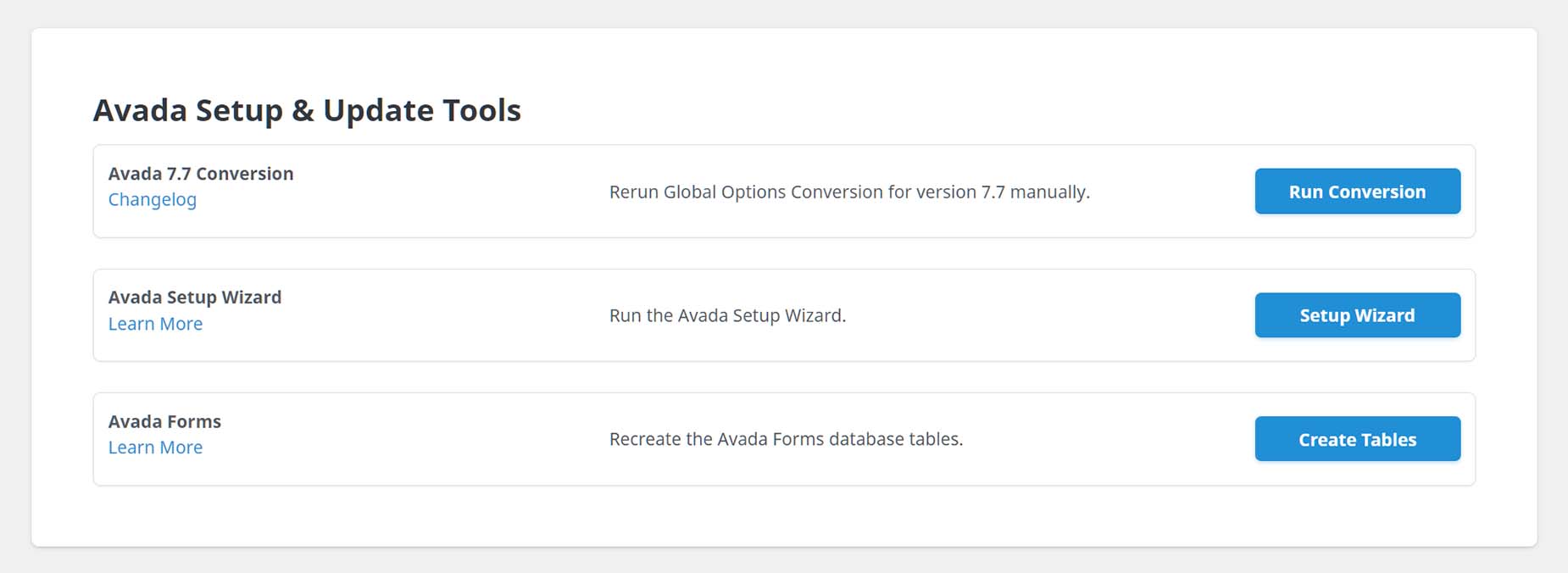 System Status Setup & Update Tools