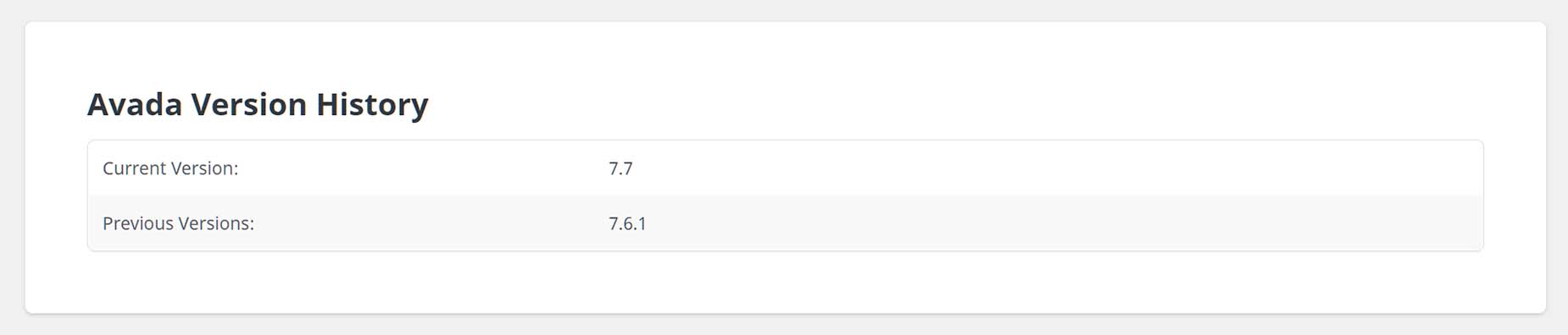 System Status Version History