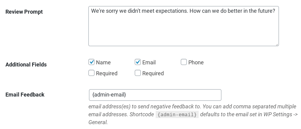 Negative Response Section