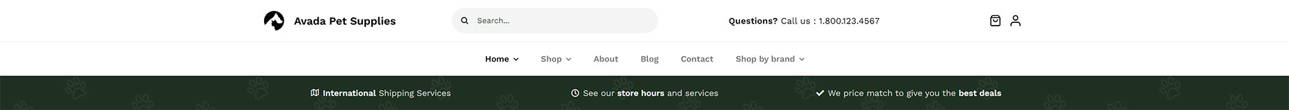 Pet Supplies - Custom Header
