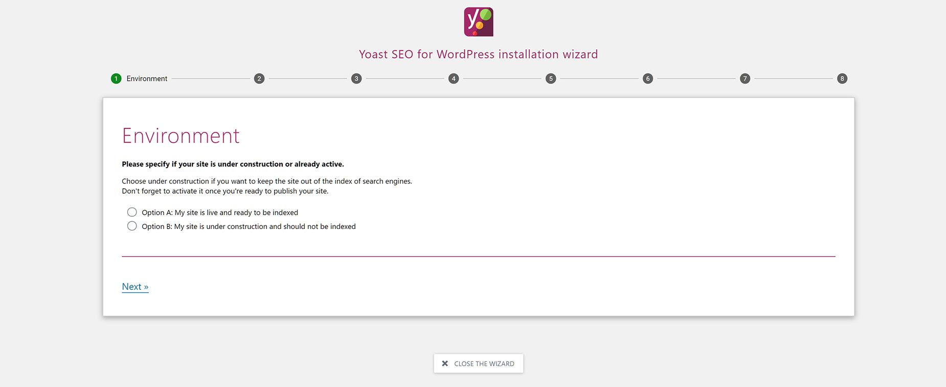 Yoast SEO Configuration Wizard