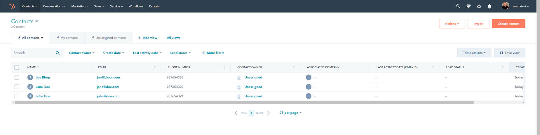 HubSpot Contacts