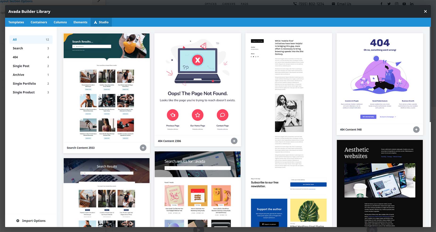 Content Layout Section - Studio Content