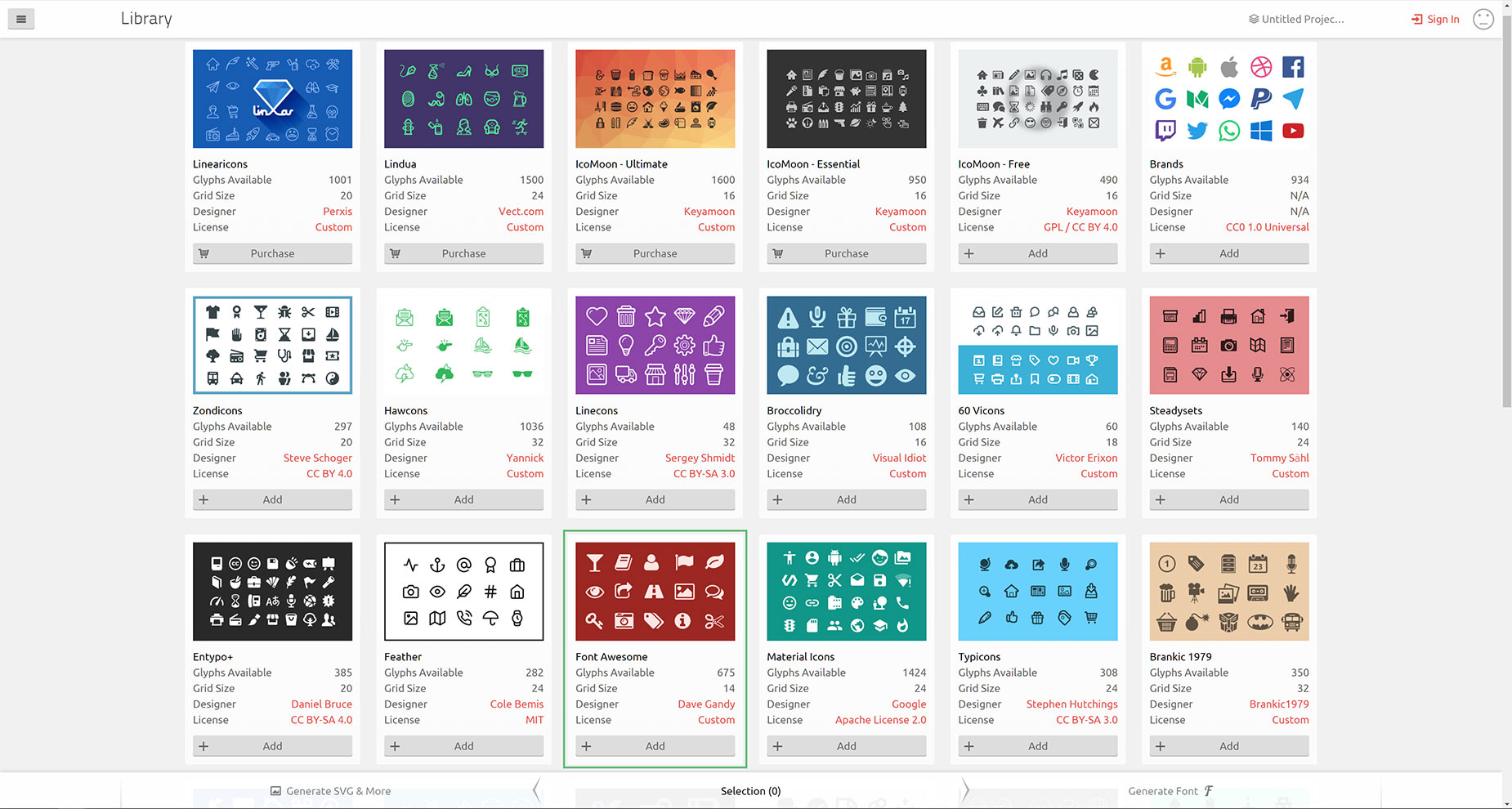 Adding Font Awesome Icon Set To Icomoon