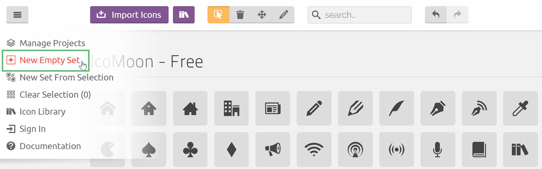 Create New Empty Set