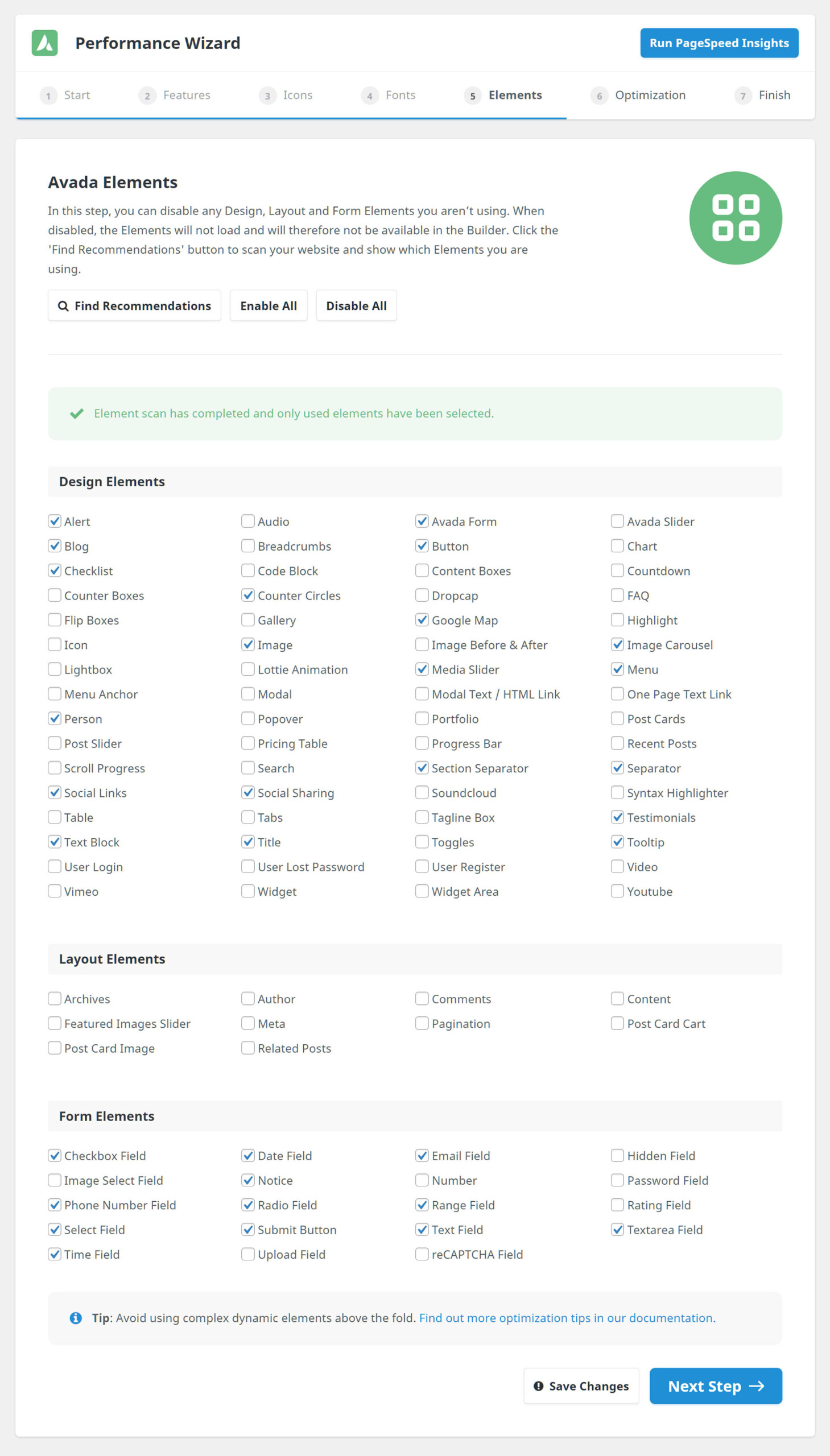 Performance Wizard - Step 5.1