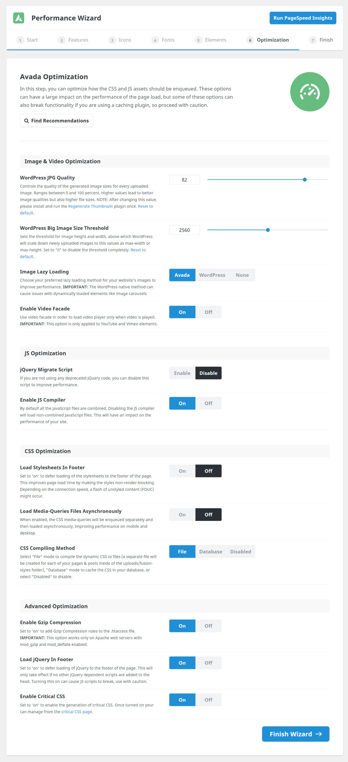 Performance Wizard - Step 6