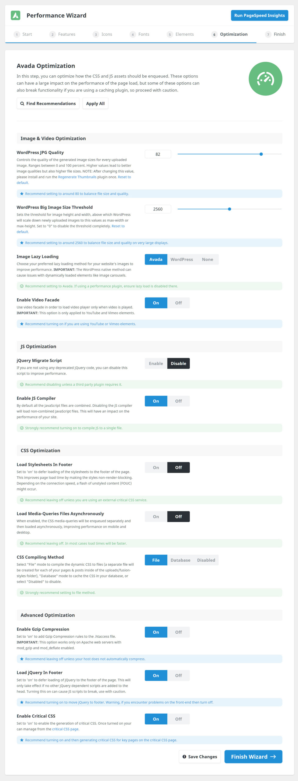 Performance Wizard - Step 6.1