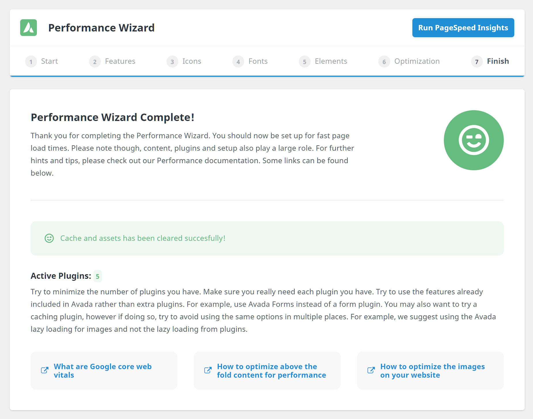 Performance Wizard - Step 7