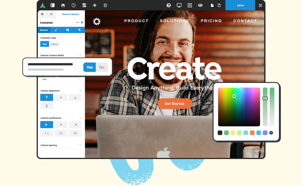 Avada Visual Builder Design Options Illustration 