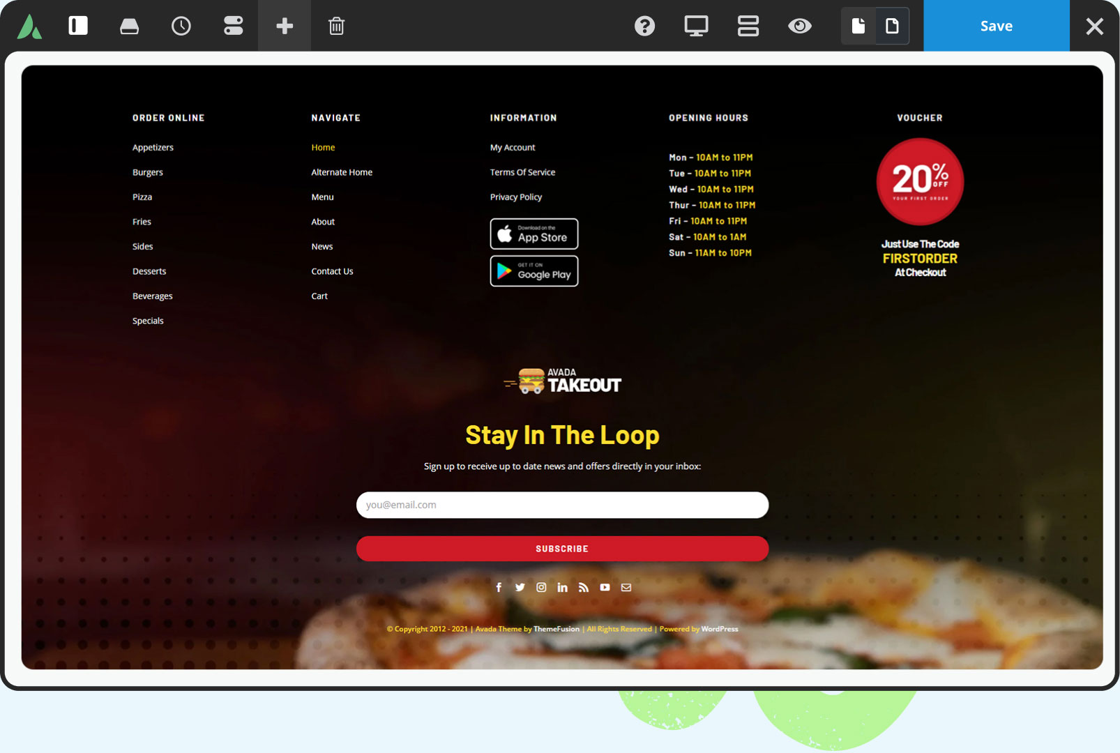 Avada Footer Builder Illustration
