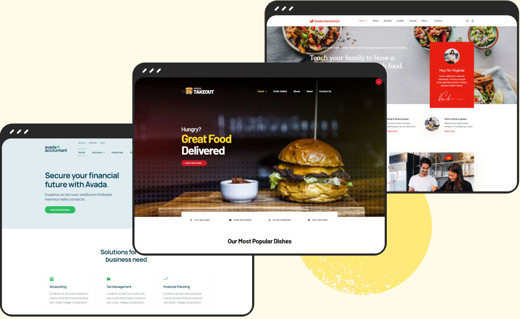 Avada Prebuilt Websites Collage