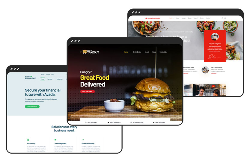 Avada Prebuilt Websites Collage