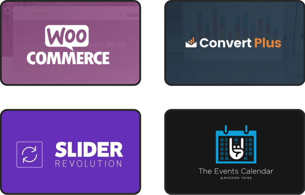 Avada Plugin Integrations Logos