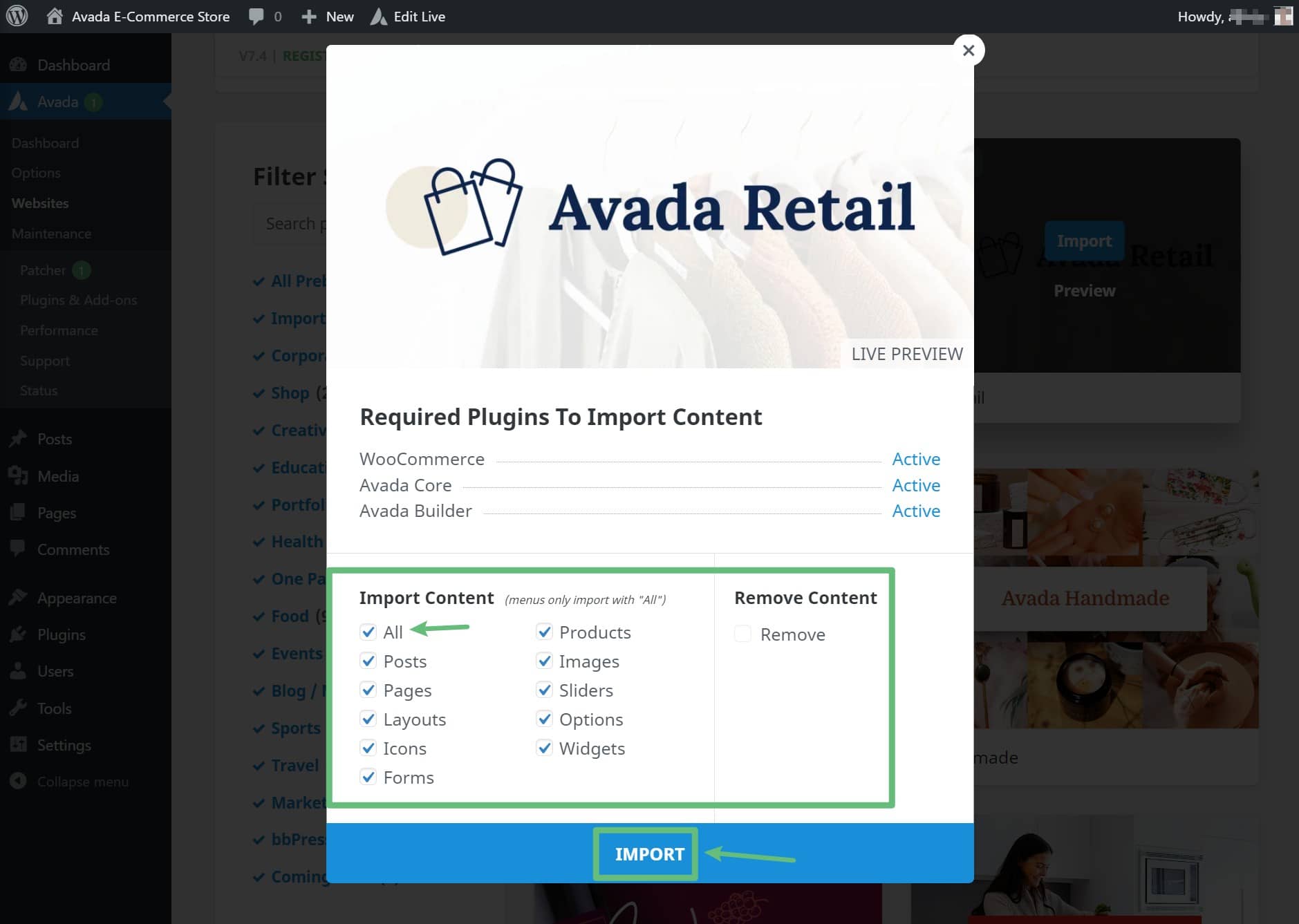 Import All Content