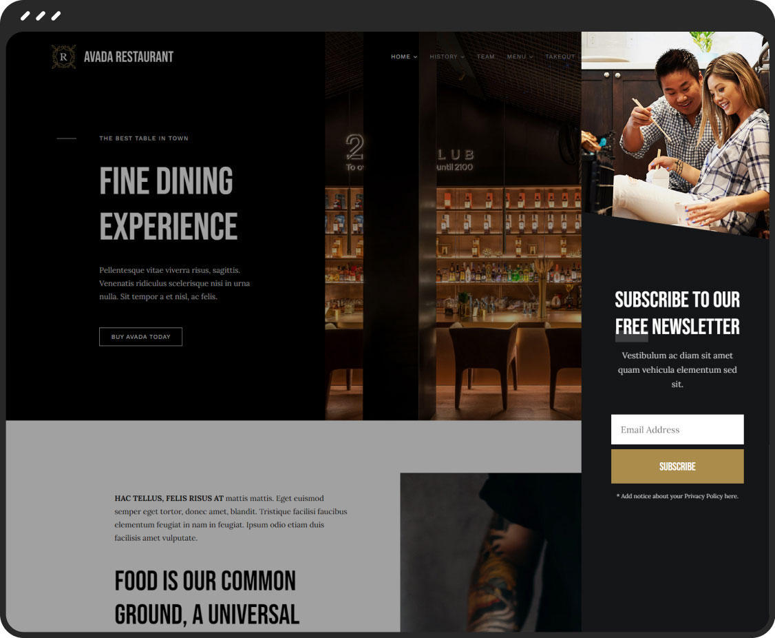 Off-Canvas Sliding Bar Avada Off-Canvas Sliding Bar
