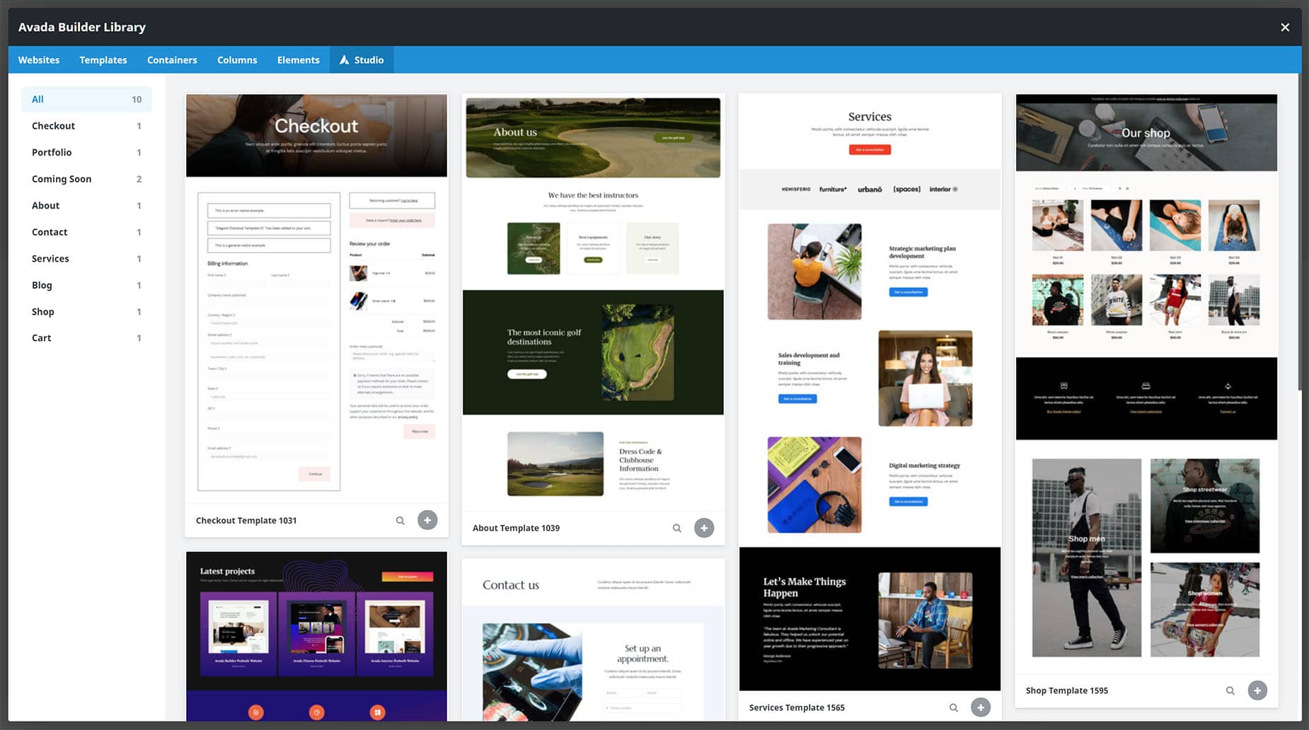 Avada Studio - Templates