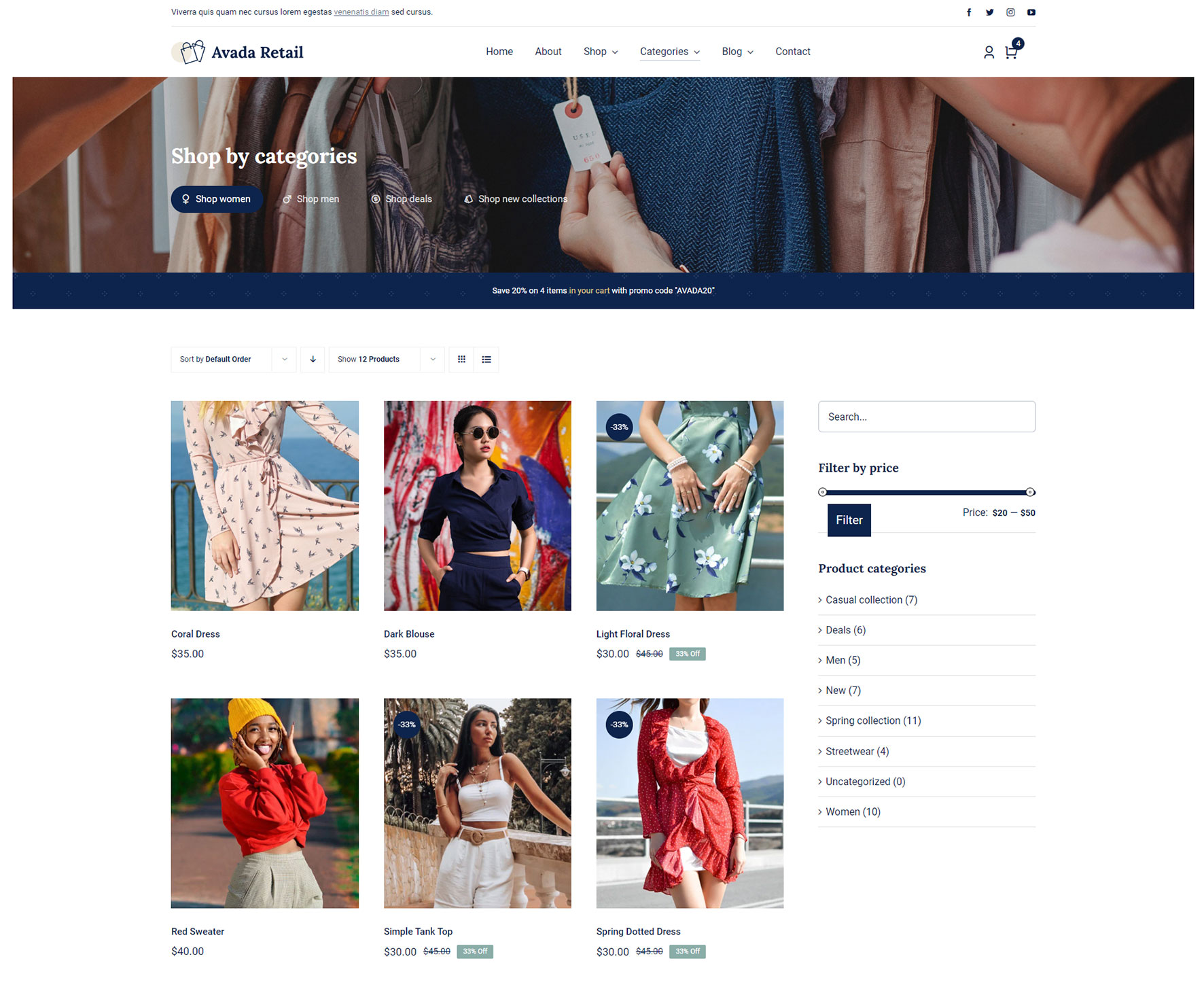 Avada Retail Post Card Element Mockup