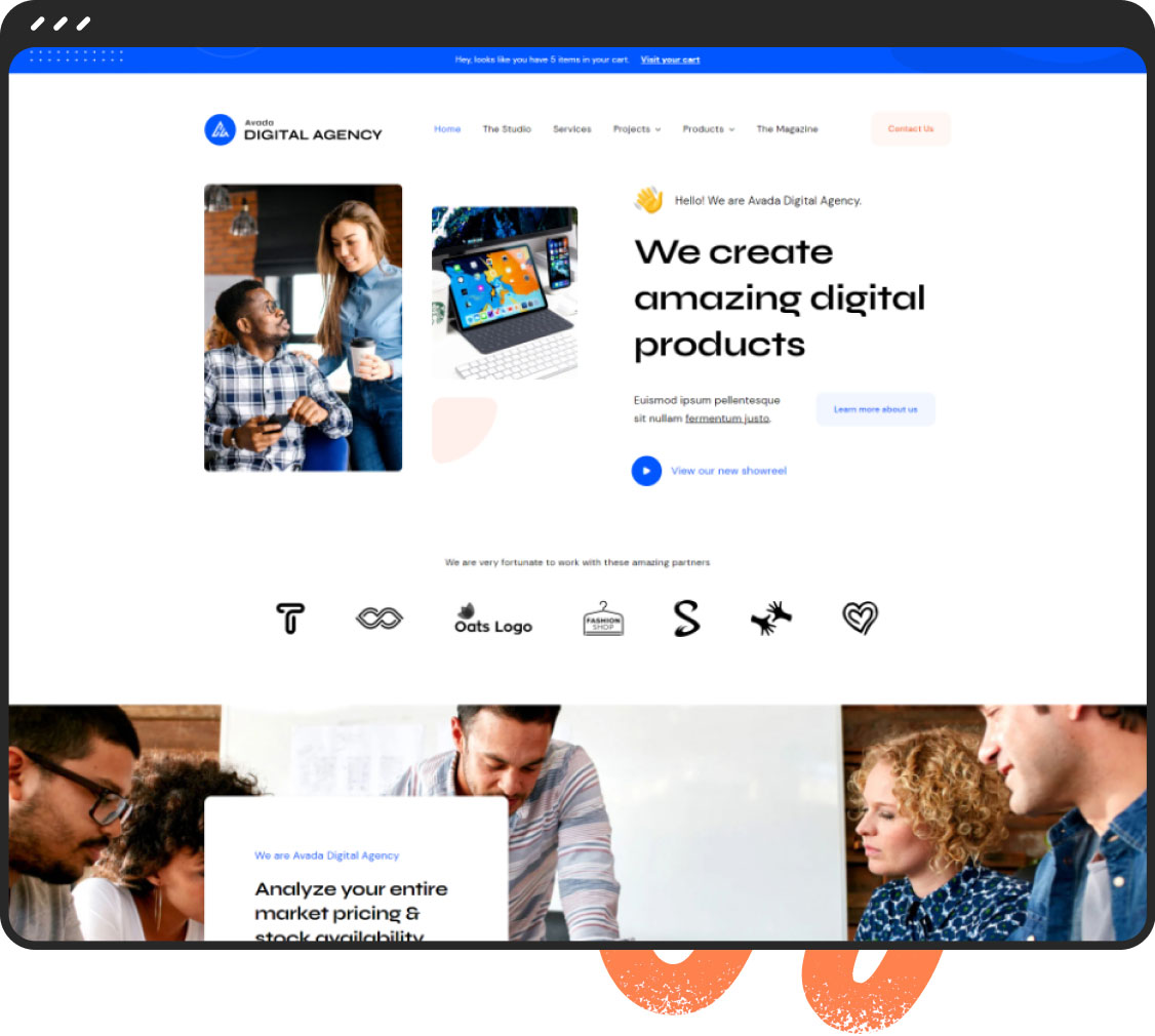 Avada Digital Agency Prebuilt Website