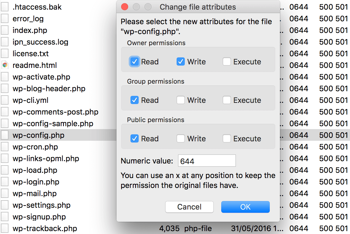 Change Permissions