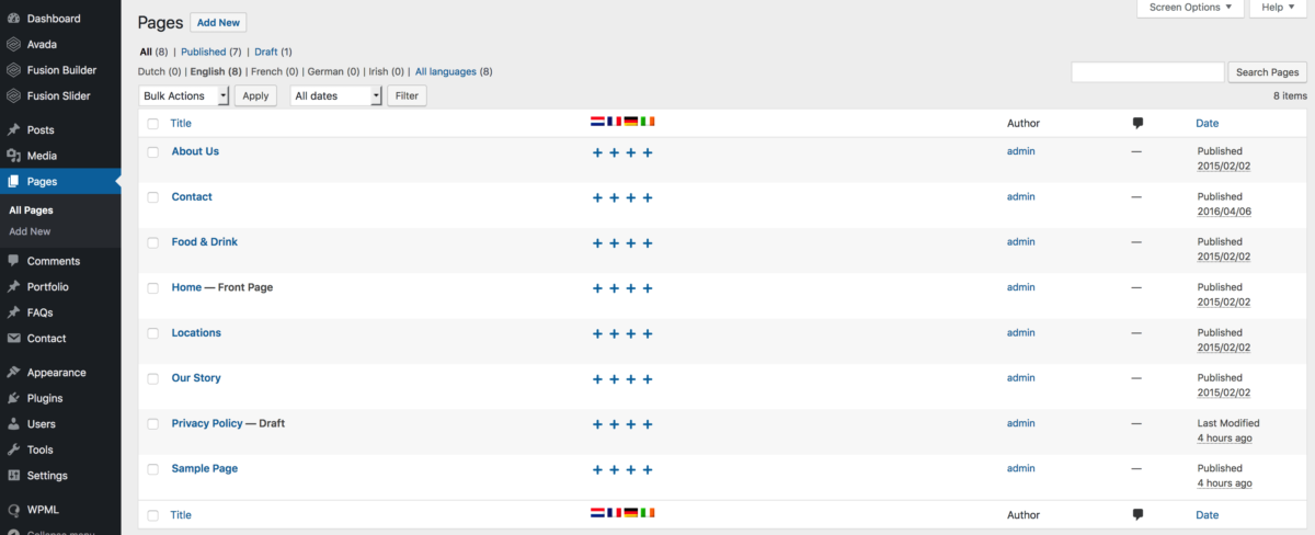WPML Translate Pages WPML Translate Pages