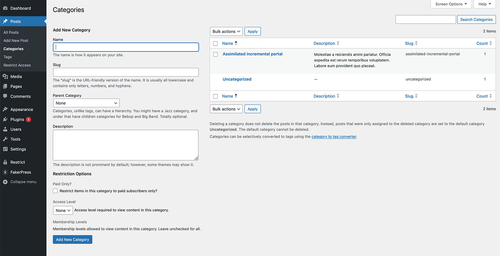 Restrict Content Pro Settings