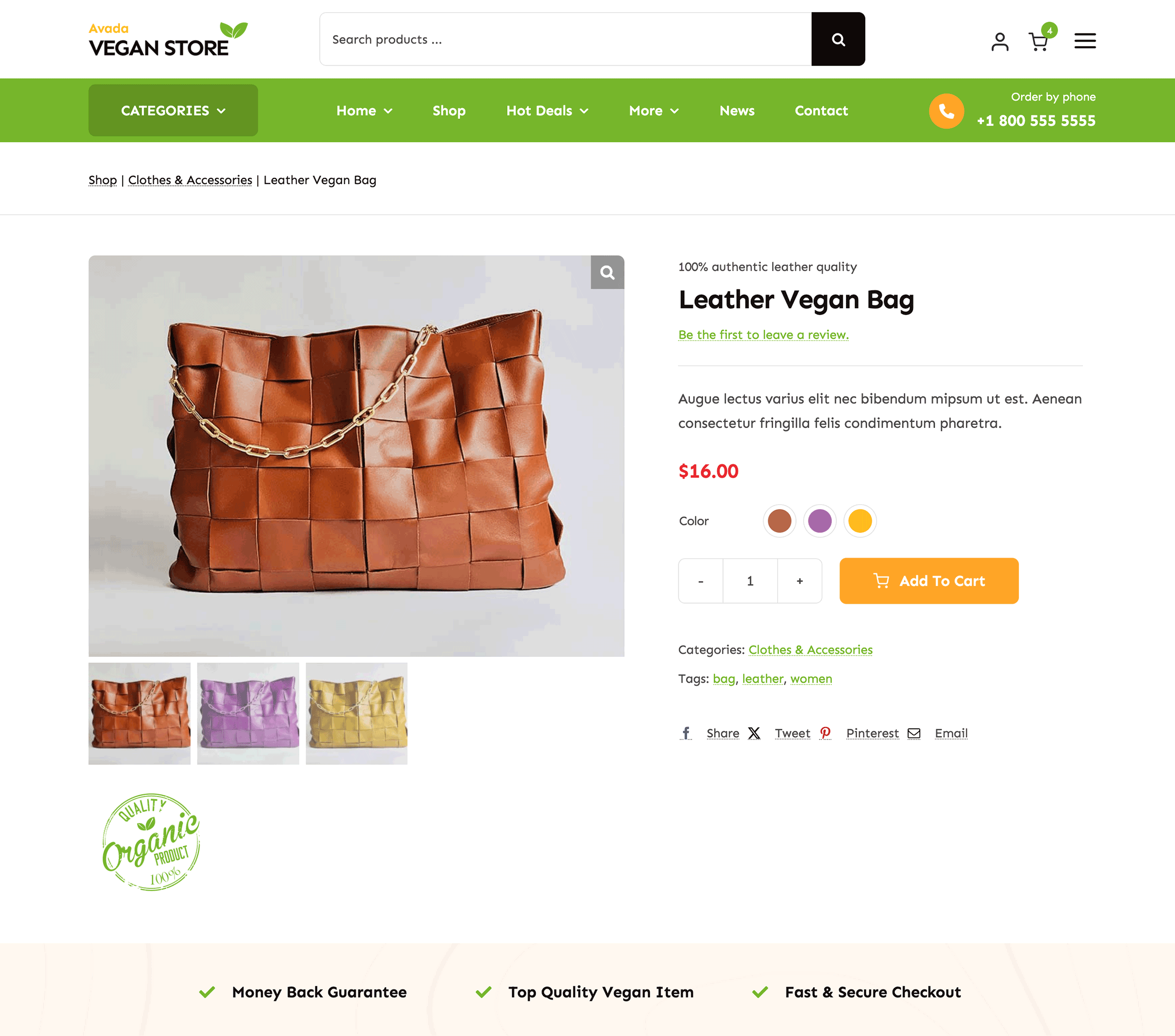 Avada Vegan Store Woo Product Images Element