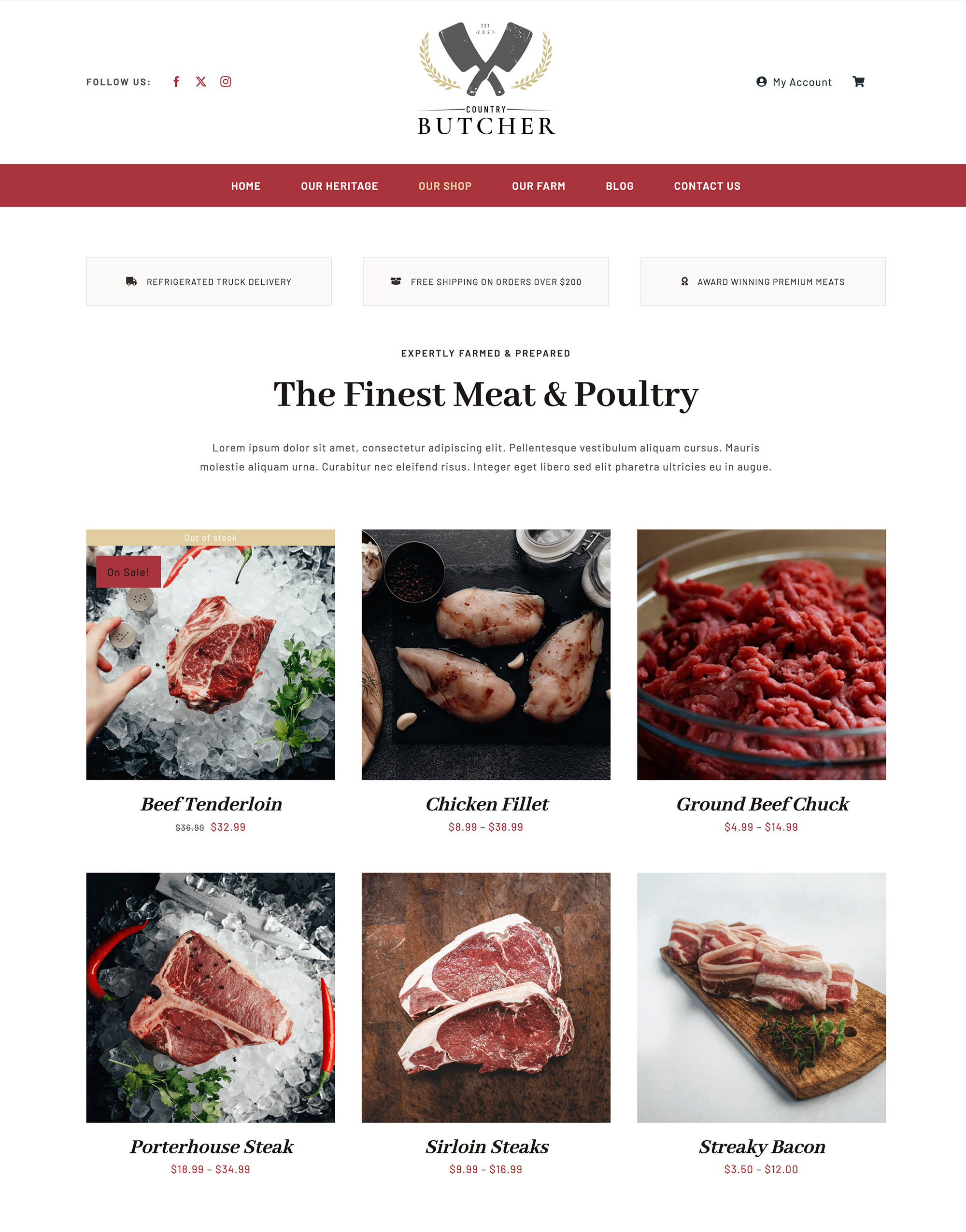 Avada Country Butcher Woo Product Grid Avada Country Butcher Woo Product Grid