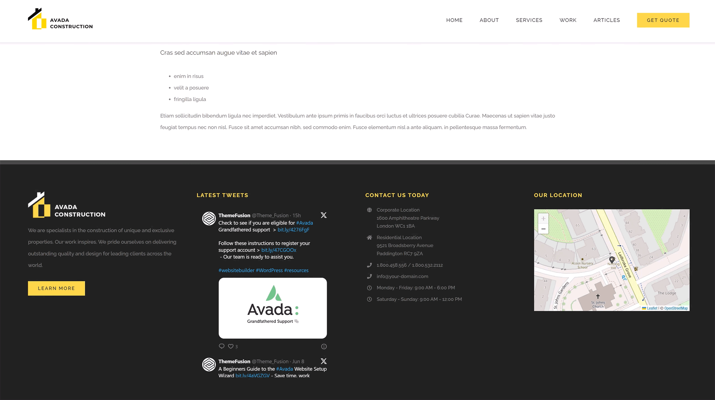 Avada Construction X Timeline Element