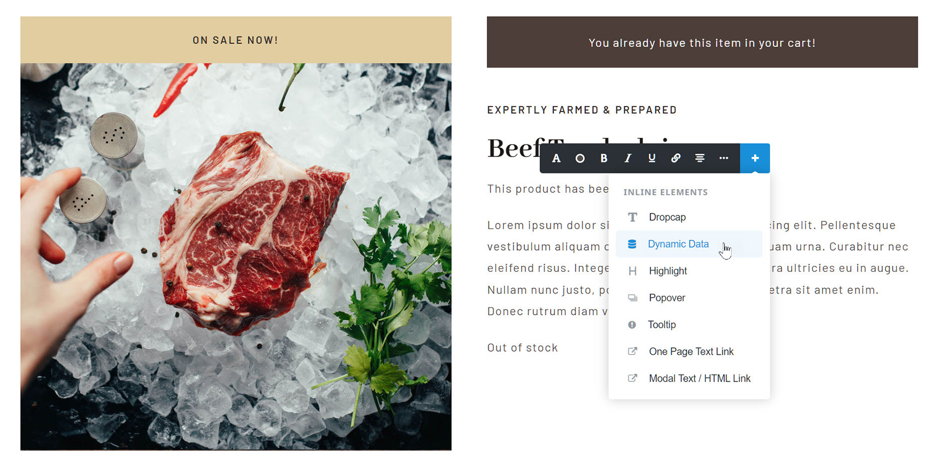 Adding Dynamic Data Element – Method 1, Step 2 Adding Dynamic Data Element - Method 1, Step 2