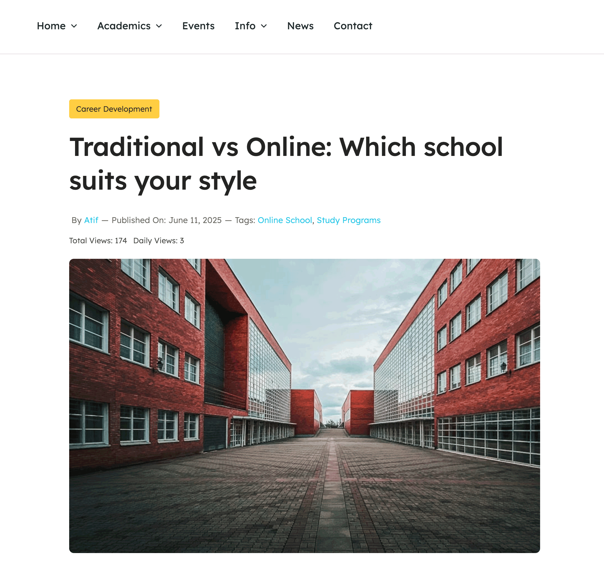 Avada Blog Post with Views Counter Element