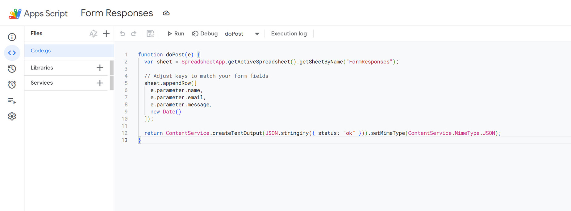 FormResponses Script Form Responses Script