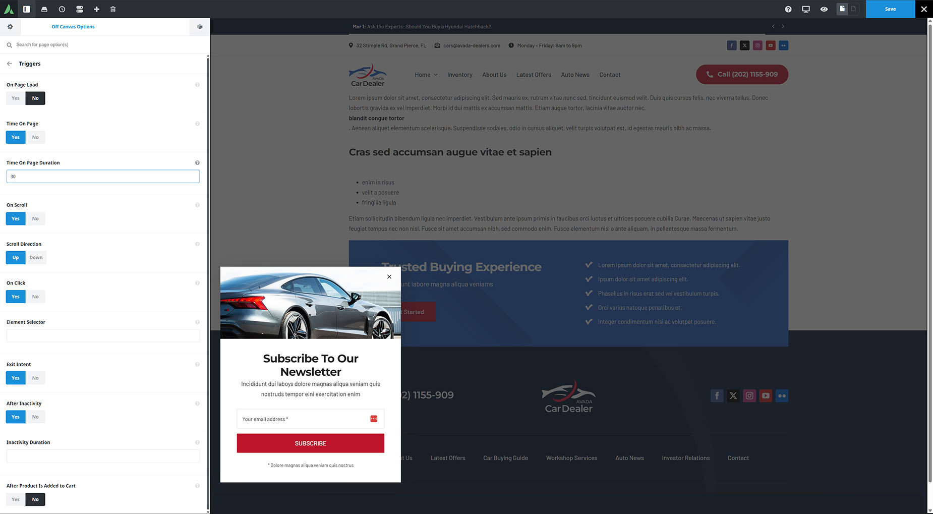 Off Canvas > Triggers