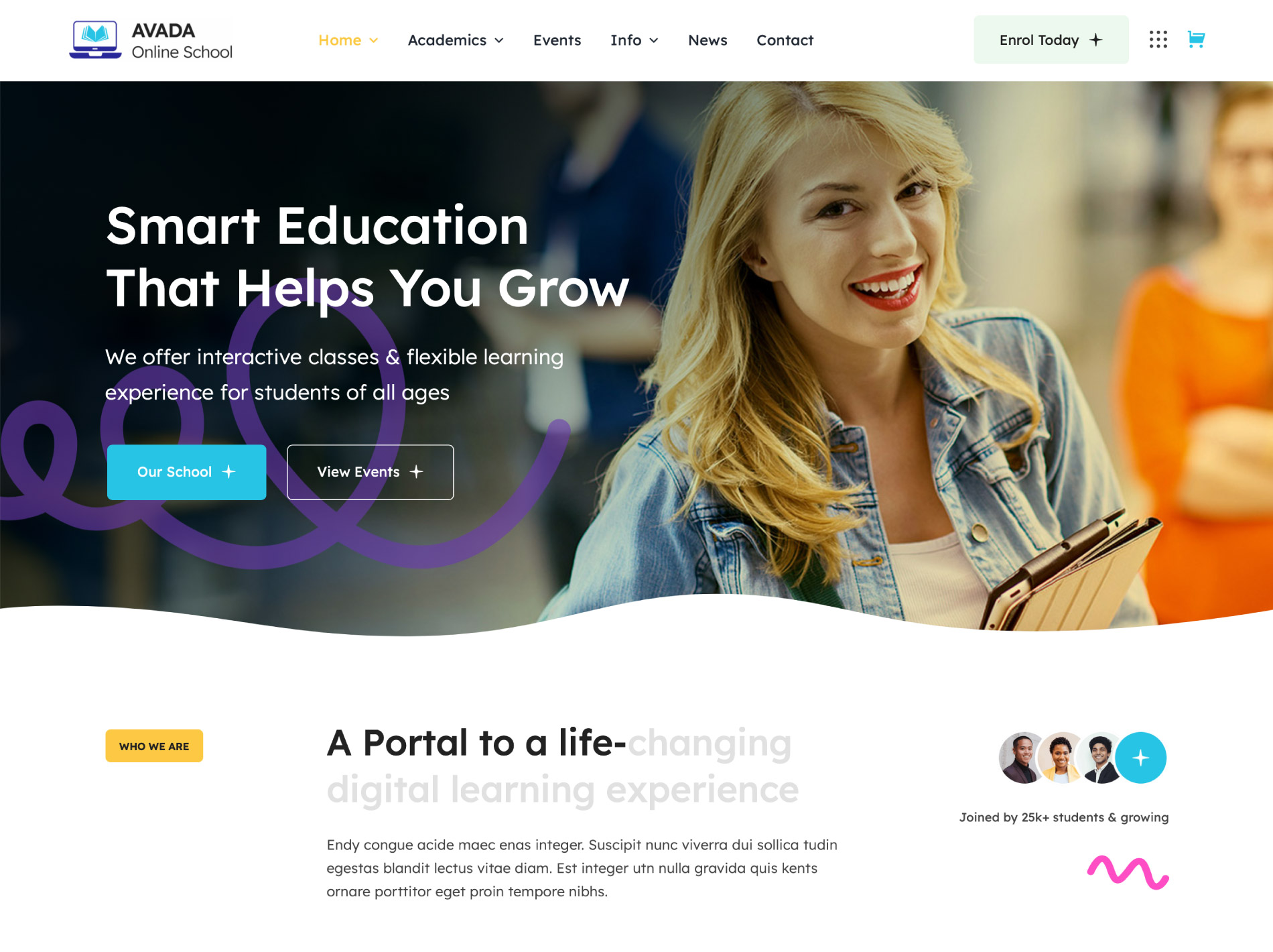 Avada Online School Website Avada Online School