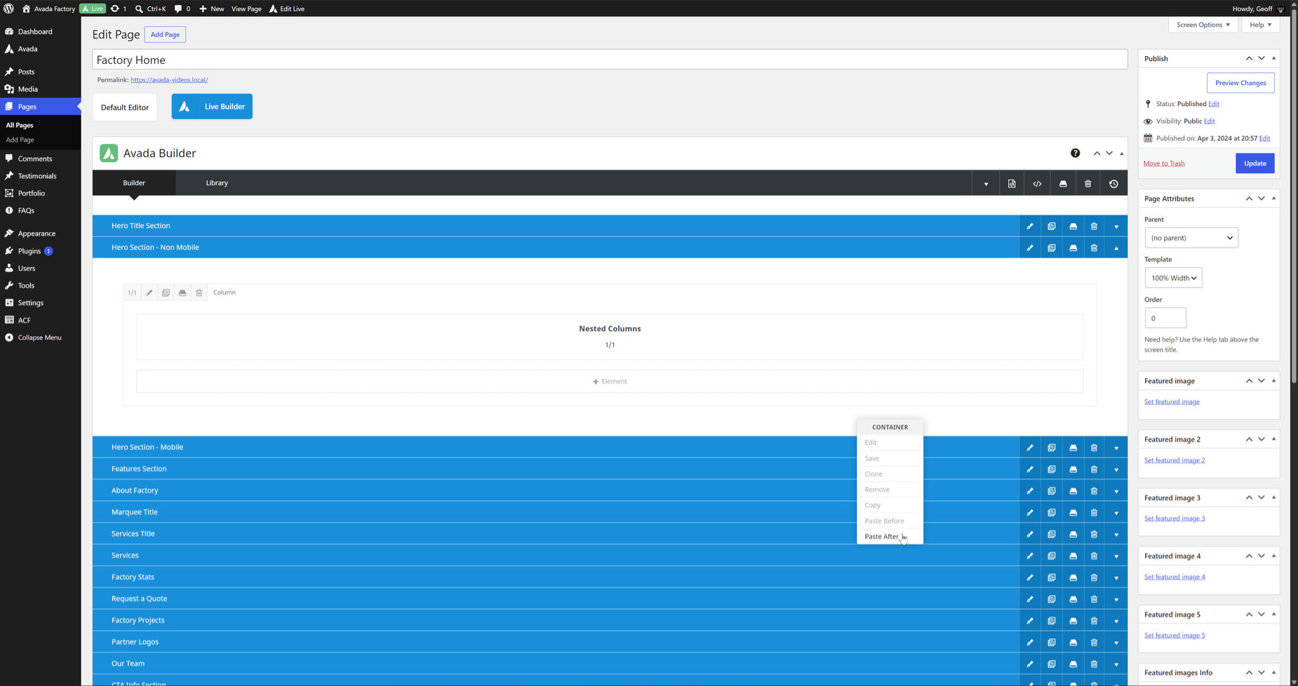 Pasting Prebuilt Contnt > Back End Builder Pasting Prebuilt Contnt > Back End Builder